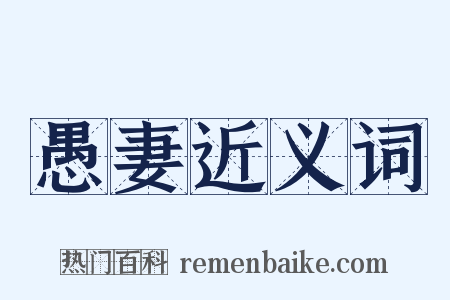 愚妻近义词是什么意思的图片